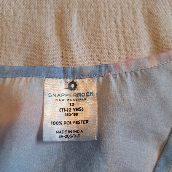 SnapperRock girls size 12 swim cover up, pastel pink, blue & white EUC - Picture 2 of 4